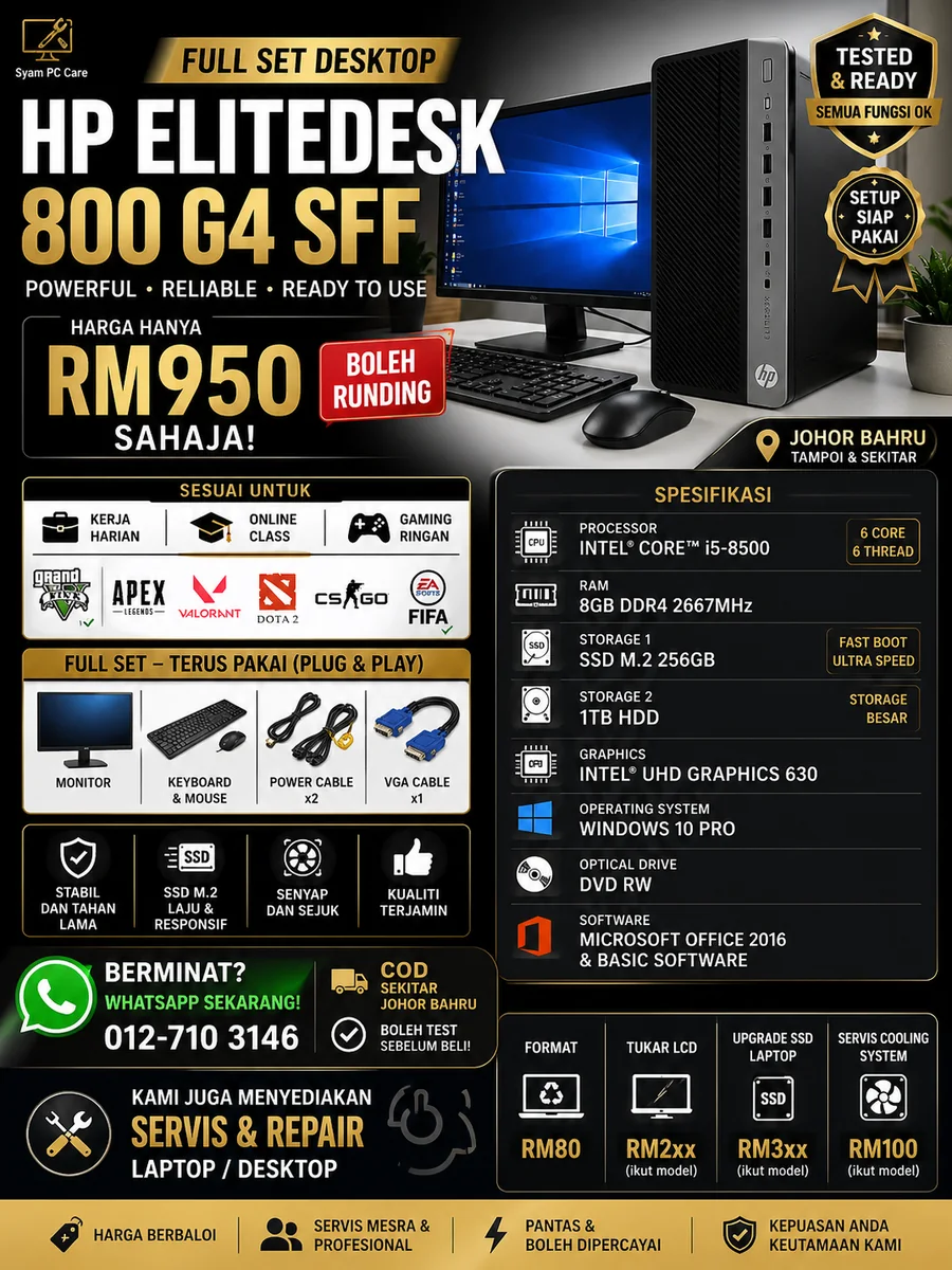 HP EliteDesk 800 G4 full set