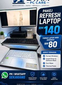 Pakej Refresh Laptop RM140 Syam PC Care
